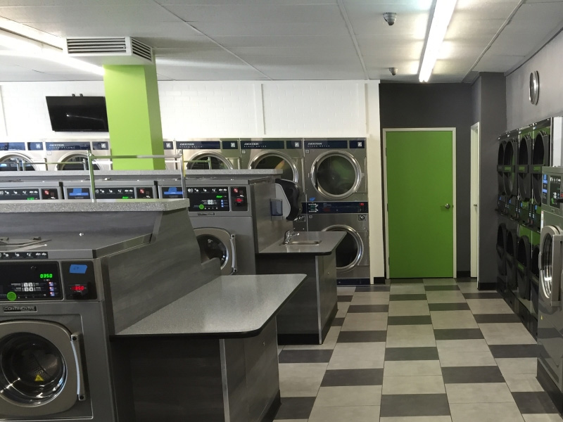 Clean laundromat interior